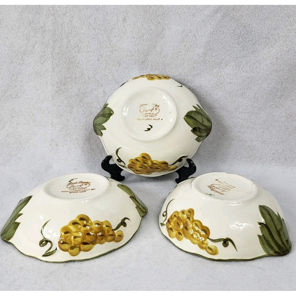 Lot of 3 Stangl Sculptured Ice Cream Dessert Finger Serving Bowl 6" MCM 1950s